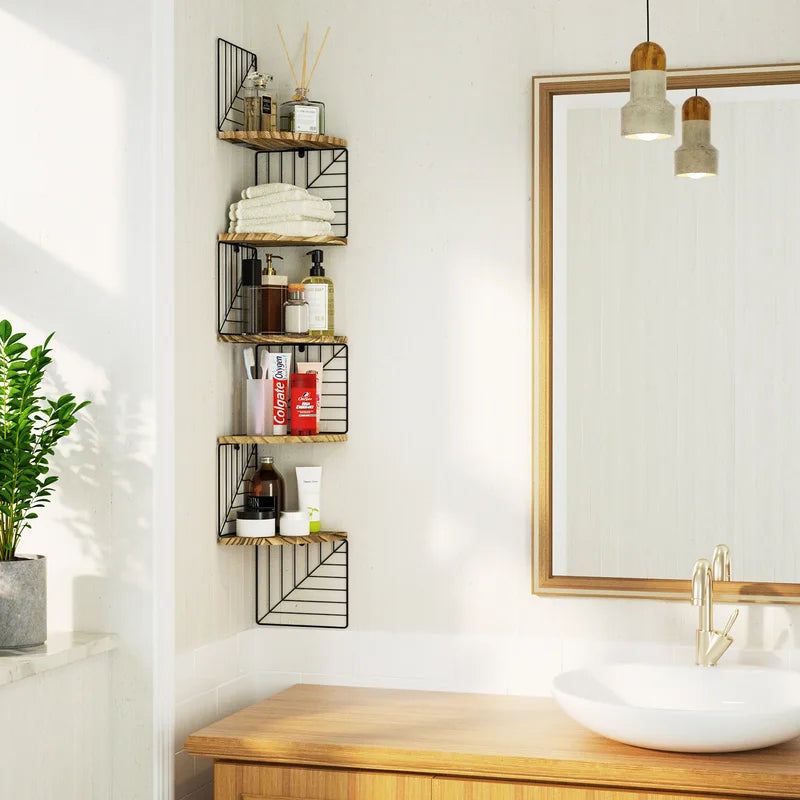 Hayner 5-Piece Corner Shelf with Adjustable Shelves