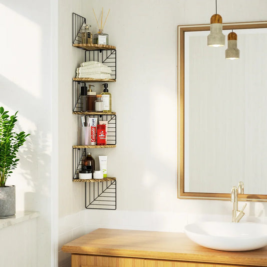 Hayner 5-Piece Corner Shelf with Adjustable Shelves